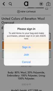 asos sign in to buy