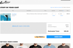 Threadless shopping cart page