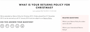 Extended Christmas returns