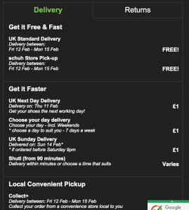 ecommerce delivery schuh