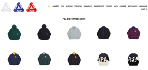 Palace Skateboards ecommerce store