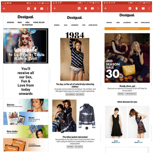 Image shows three mobile screenshots of the introduction to the subscriber email and two recent campaigns.