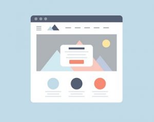 Website landing page vector graphic
