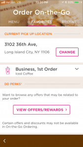 dunkin' donuts favorite menu