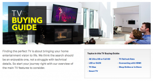 Best Buy TV comparison