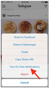 turn on instagram notifications example