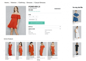 example from Forever21 of helping returning customers pick up their shopping where they left off